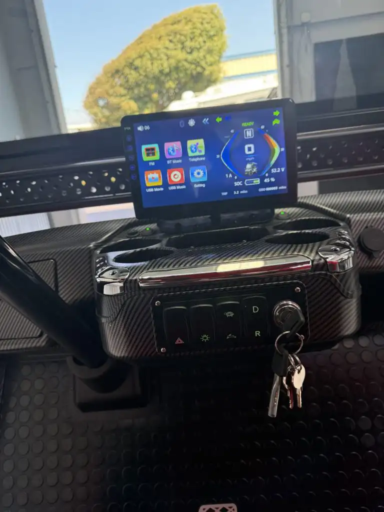 2025 Epic E40L Golf Cart touchscreen display