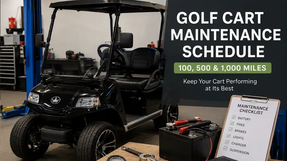 Read more about the article Golf Cart Maintenance Schedule by Mileage: 100, 500 & 1,000 Mile Service Guide